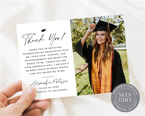 Graduation Thank You Card Templates And Ideas