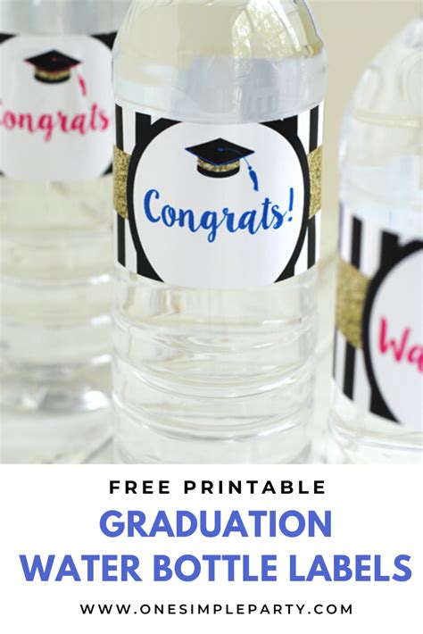 Graduation water bottle labels image