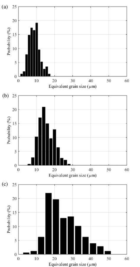 Grain size distribution histogram