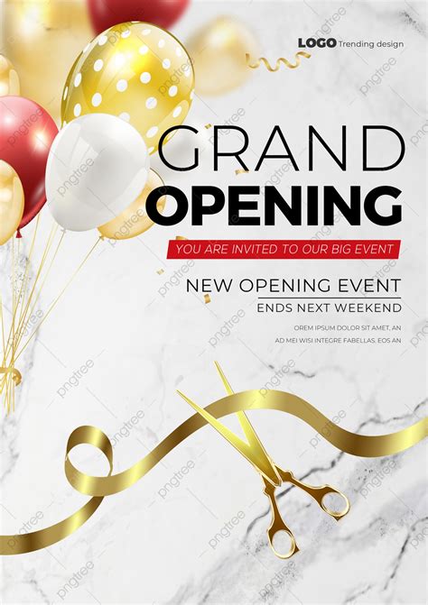 Grand Opening Ribbon Cutting Flyer Template Design