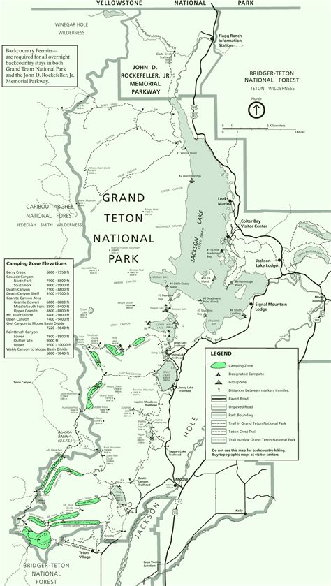 Grand Teton National Park Camping Map