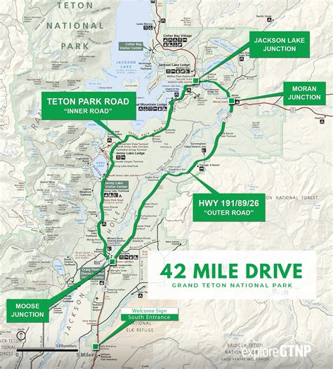 Grand Teton National Park Scenic Drives Map