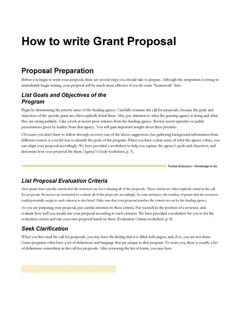 Grant writing template