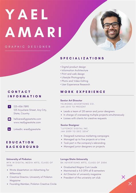 Graphic Design Resume Template 1