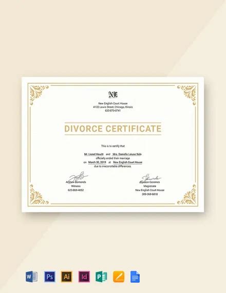 Graphic Design Software for Divorce Certificates