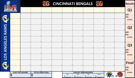 Creating a Super Bowl squares template in a graphic design program