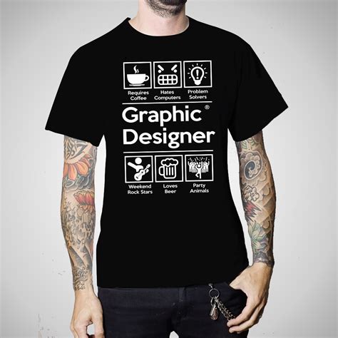 Graphic illustration design on a black t-shirt template