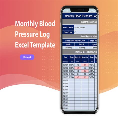 Graphing blood pressure in Excel benefits