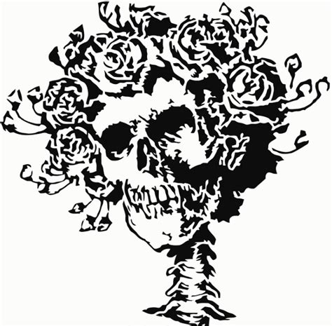 A Grateful Dead rose stencil template