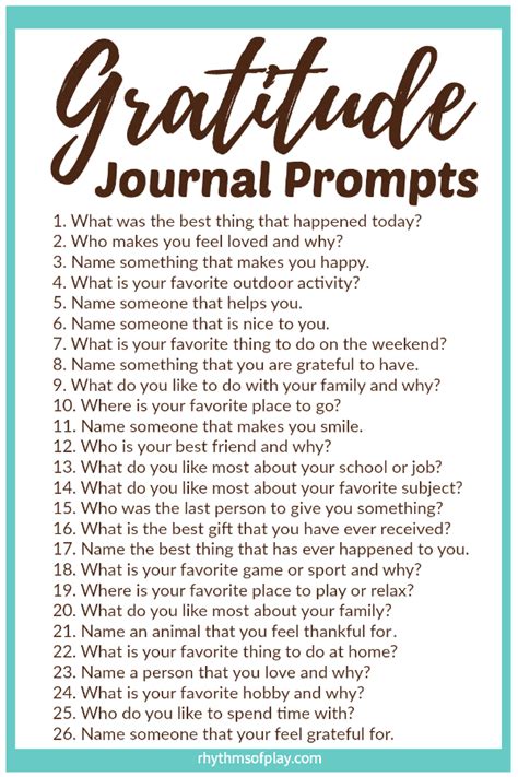 Gratitude Journal Prompts