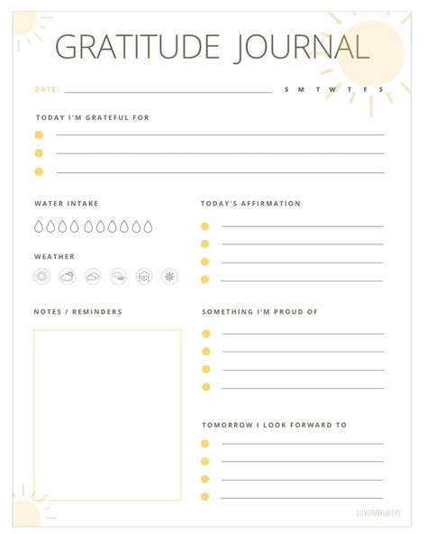 Gratitude journal template for Goodnotes