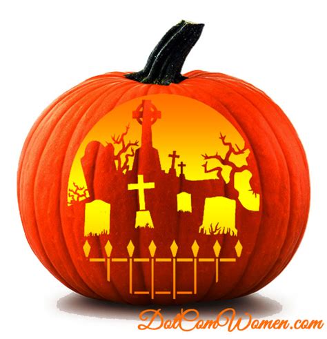 Graveyard Scene Pumpkin Carving Template