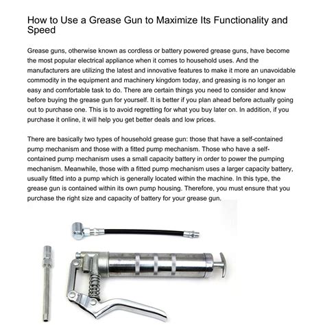 Grease Gun Functionality