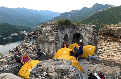 Camping site on the Great Wall of China