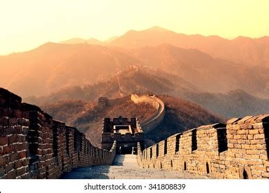 Morning sunrise on the Great Wall of China