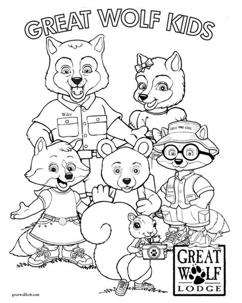 Great Wolf Lodge coloring pages for kids