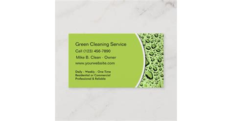 Green Cleaning Business Card Template