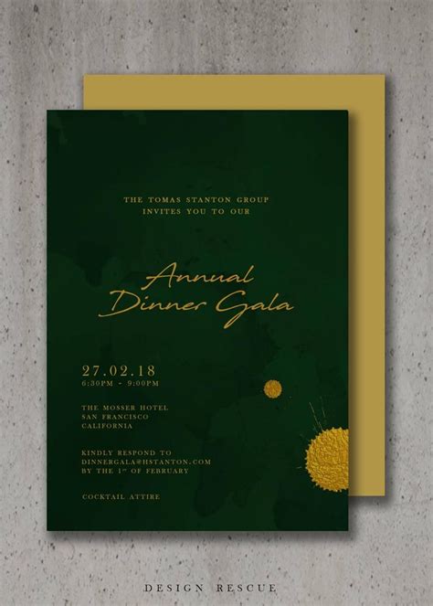 Green corporate invitation templates