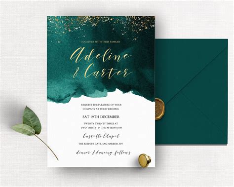 Green invitation template design