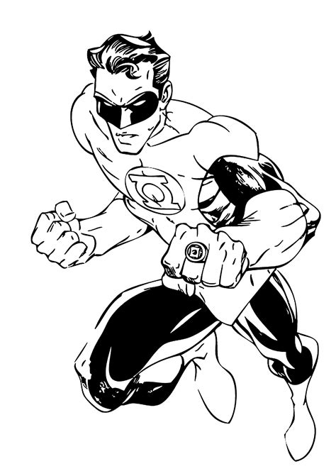 Green Lantern coloring page for boys