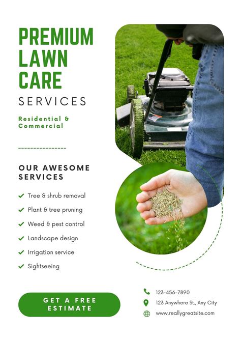 Green Lawn Care Flyer Template