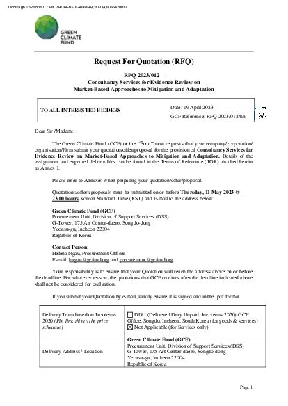 Green Procurement RFQ Template