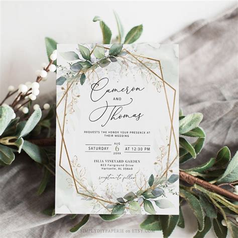 Greenery Wedding Invitation Ideas