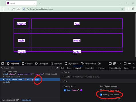 Debugging Grid Template Areas