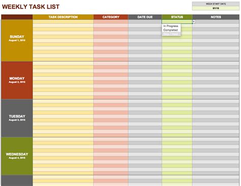 Grid Template for Task Management