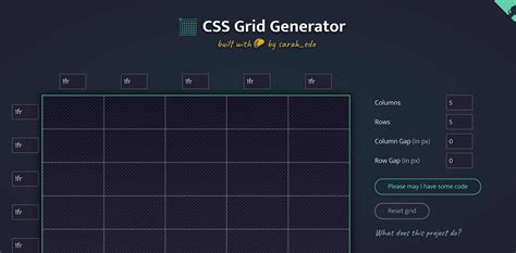 Using a grid template generator