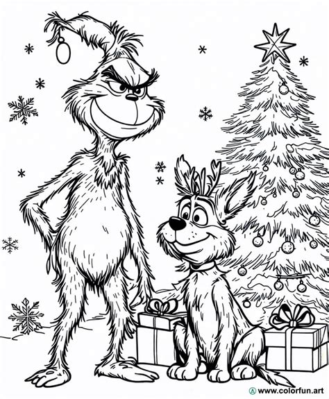 Grinch and Max Coloring Pages