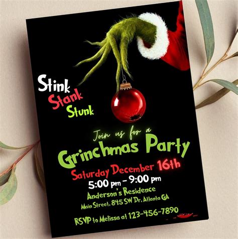 Grinch Christmas Party Invitation