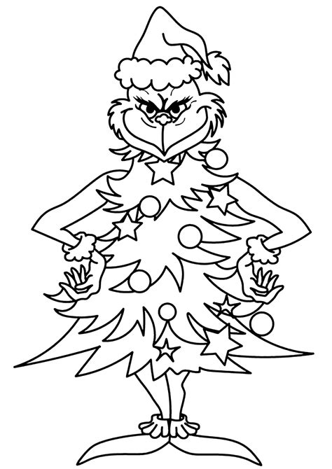 Grinch's Christmas Tree Coloring Page