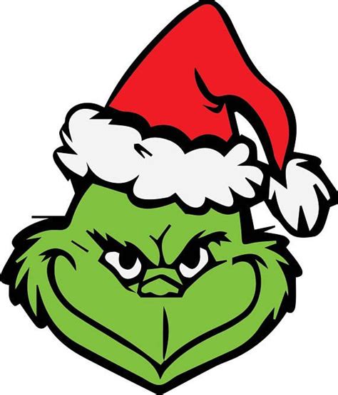 Grinch face clipart template 8