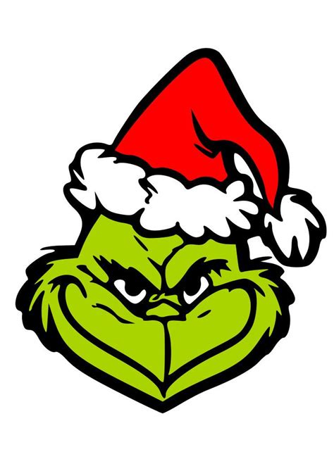 Grinch face clipart template 4