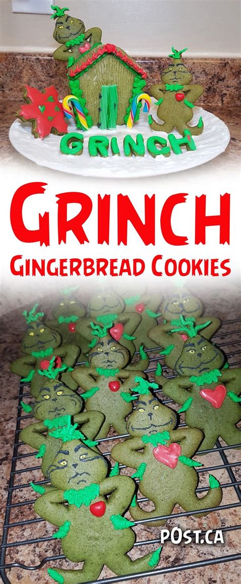 Grinch Gingerbread Man with Green Frosting