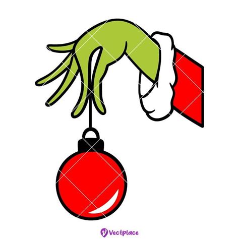 Grinch Hand Ornament Template Example