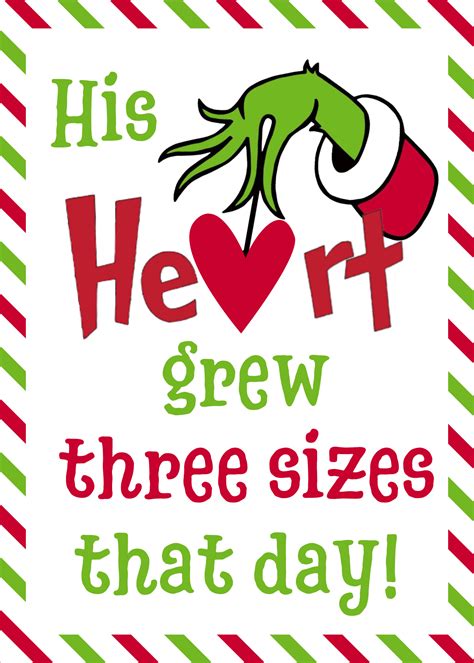 Grinch Heart Growing Labels