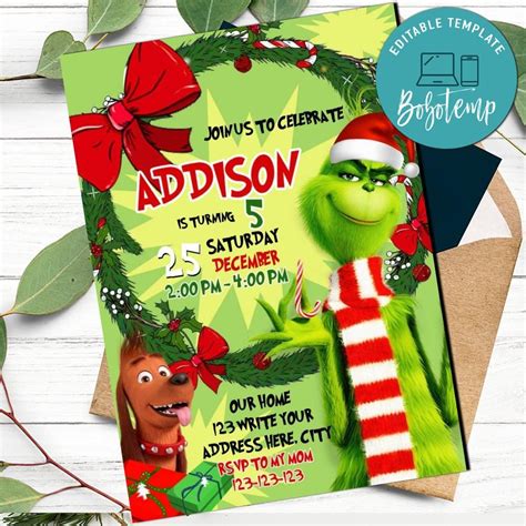 Grinch Invitation Ideas for Kids