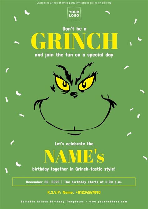 Grinch Invitation Template