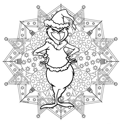 Grinch Printable Coloring Pages for Adults