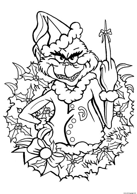 Grinch Stealing Christmas Coloring Page