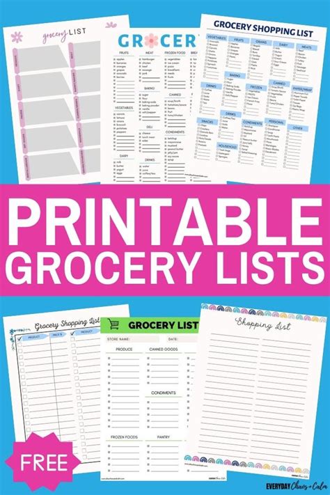 Grocery budget template in PDF