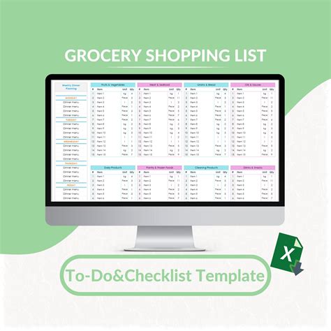 Grocery List Excel Template