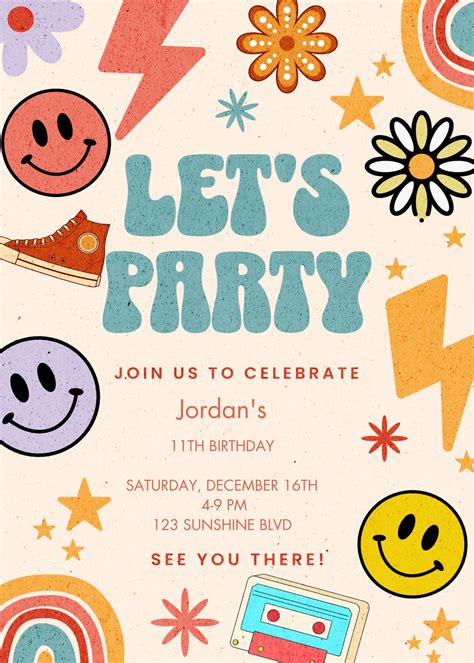 Groovy Party Invitation Template