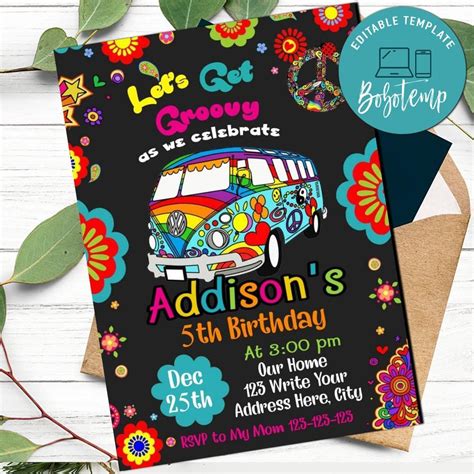 Groovy Party Invitation Template