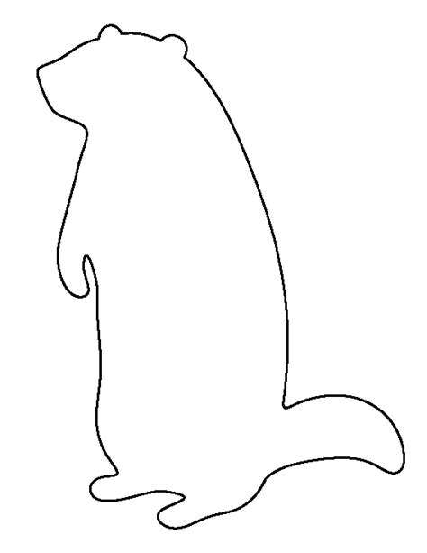 Groundhog Outline Printable Template 8