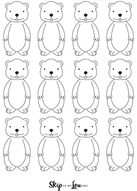 Groundhog Outline Printable Template 6