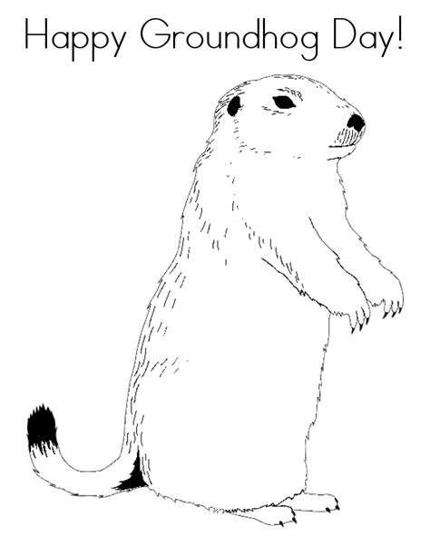 Groundhog Outline Printable Template 3