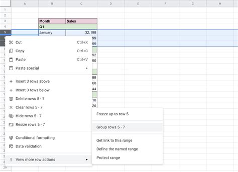 Group Cells Google Sheets Image 1